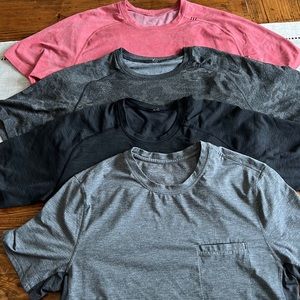 Four mens Lululemon tees. All size medium. Price is for all 4.